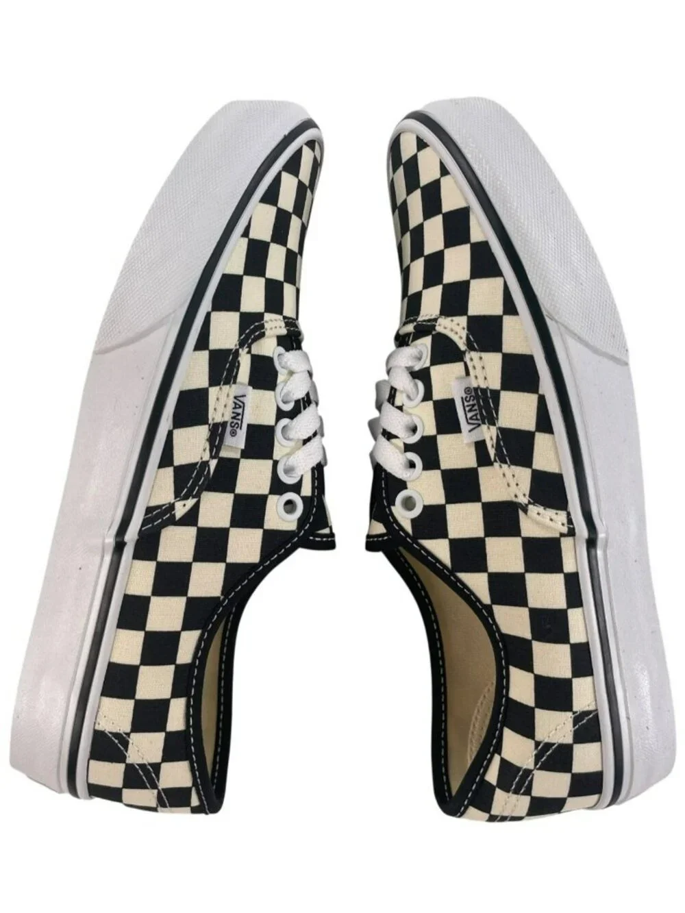 Vans Authentic Primary Check Black/White Canvas Shoes Sz Men’s 7/Women’s 8.5 NEW - Picture 3 of 11